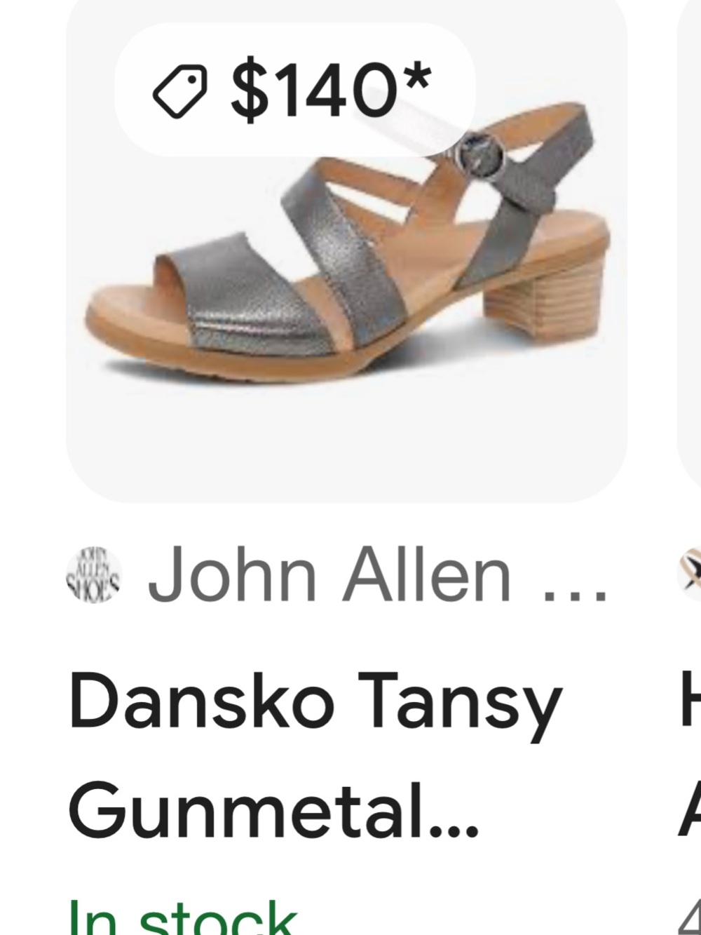 Dansko Tansy Metallic Gunmetal Leather Sandal